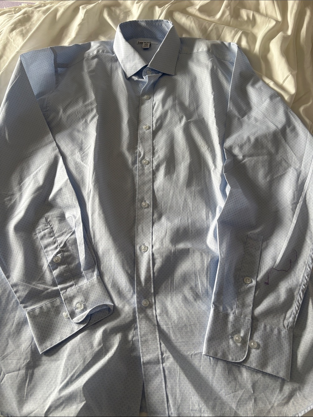 Bar III Light Blue Micro-Pattern Dress Shirt